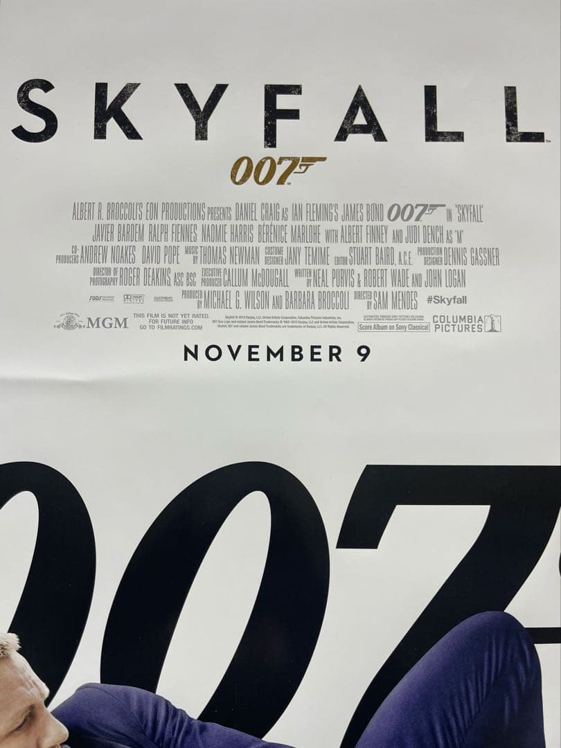 *枚数限定*映画館用片面印刷ポスターUS版:007 スカイフォール