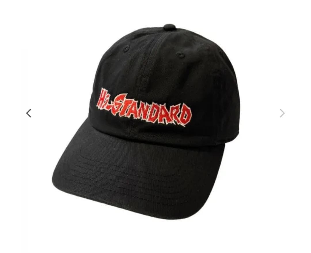 ハイスタンダード LOGO LOW CAP（BLACK/RED）　黒　キャップ