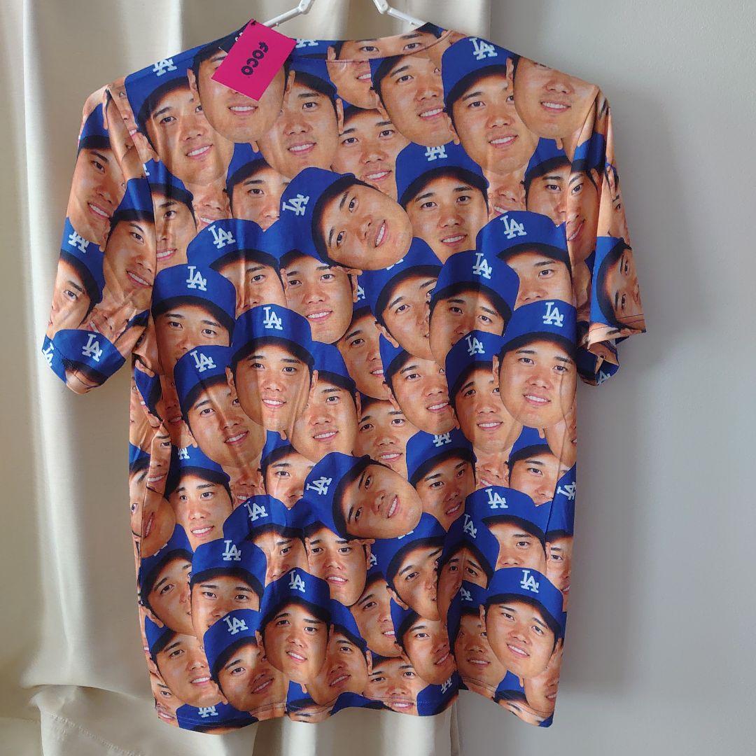 FOCO 大谷翔平 ドジャース Tシャツ XL 青 新品 未使用 顔だらけ ３枚