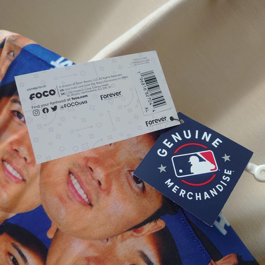 FOCO 大谷翔平 ドジャース Tシャツ XL 青 新品 未使用 顔だらけ ３枚