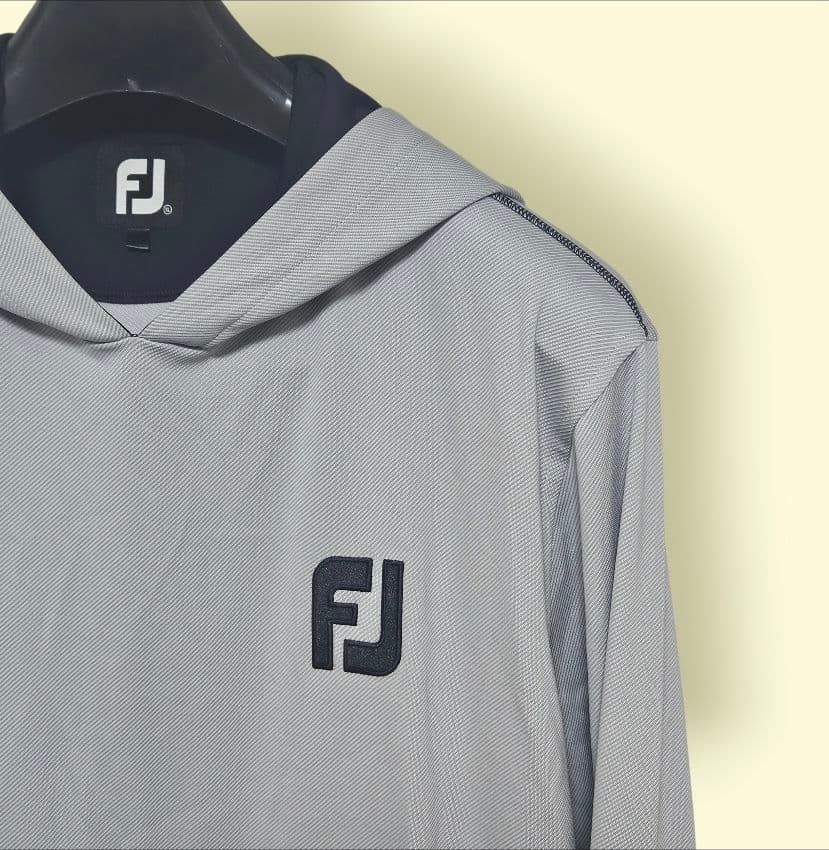 美品 FOOT JOY メンズ ゴルフ ニット パ－カ－ XL グレー×黒