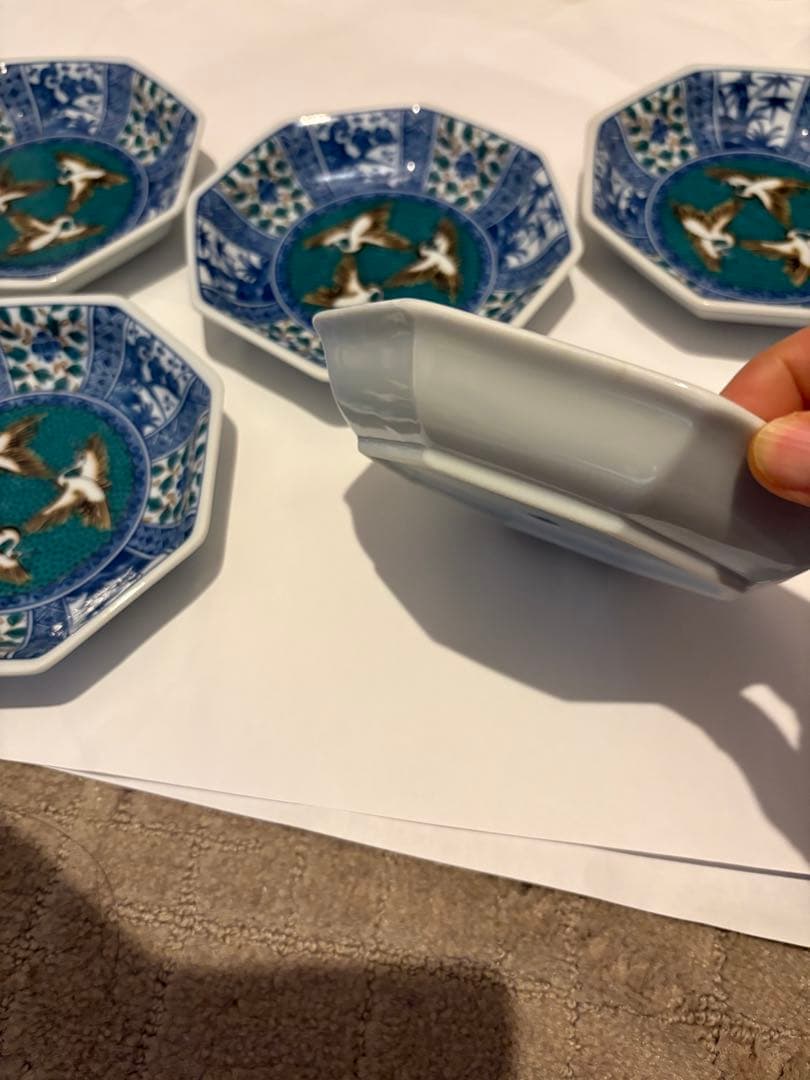 九谷焼　青効窯　中皿　小鉢　和柄