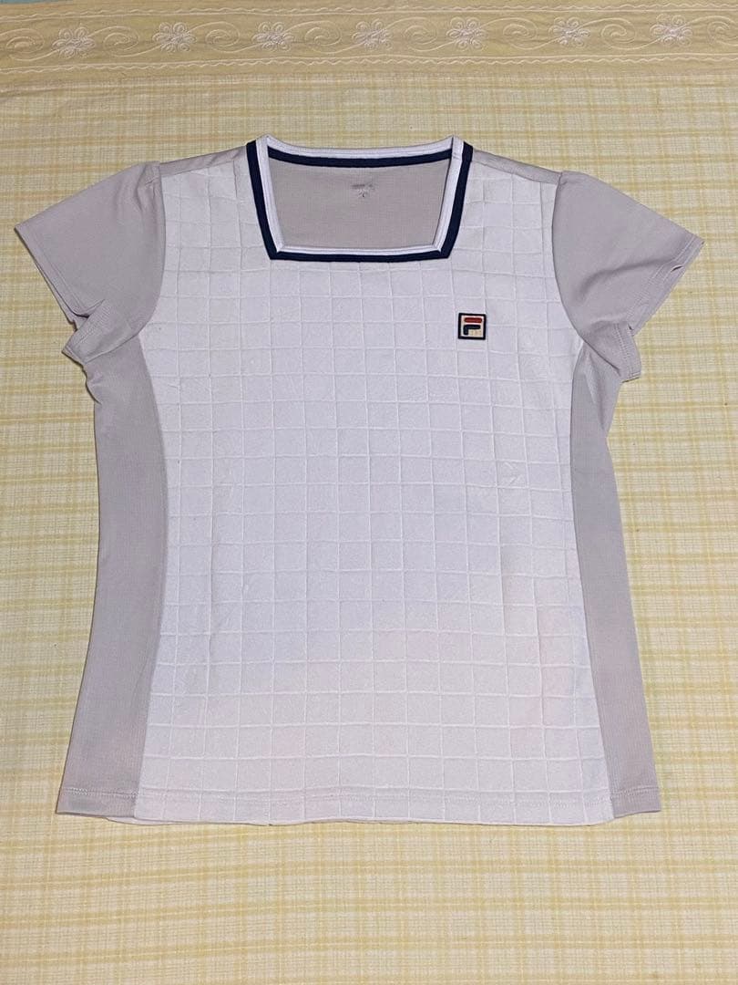 FILA ホワイト ベロア ゲームシャツ VL2235 スコートVL2237