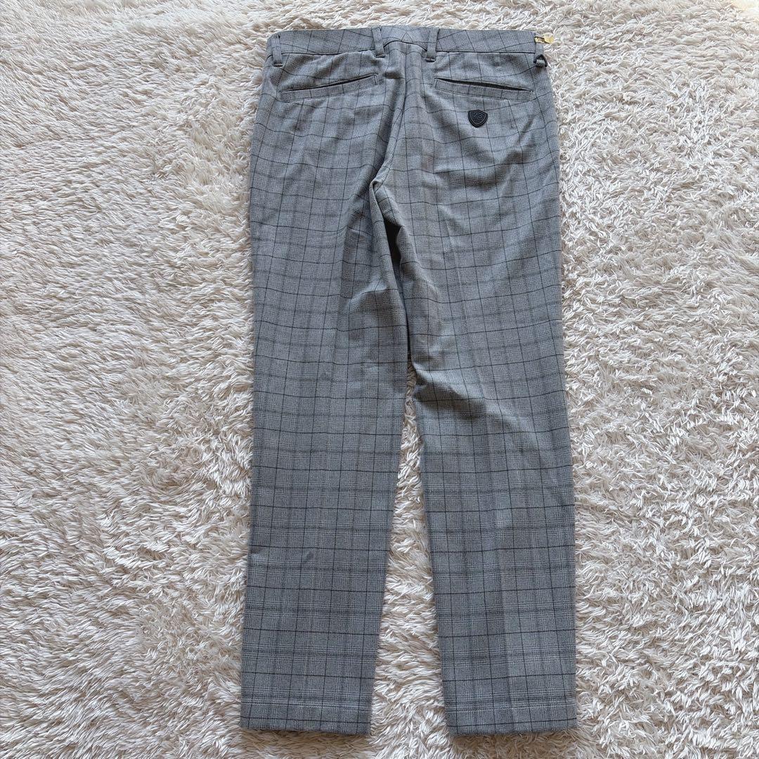 美品　23区ゴルフ　ストレッチパンツ　メンズ82 M位　グレー　チェック　Dカン