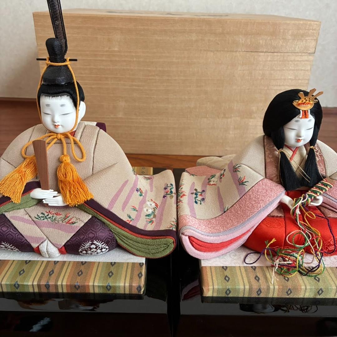 きめこみ賀茂雛　雛人形セット 親王飾り