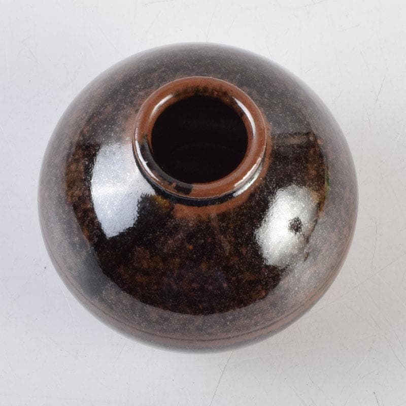茶道具　松本鉄山作　大名物写　国司茄子茶入　仕覆付　共箱　V　9199