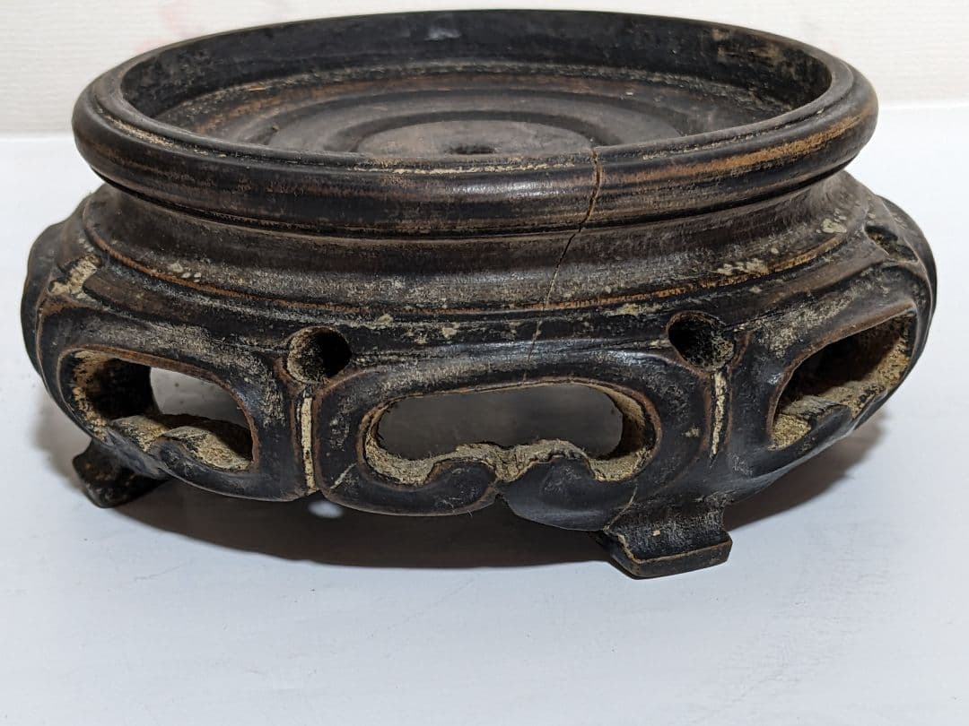 ♦中国陶磁 明時代末 胴継ぎ 壺 清時代花台 古玩 古美術品 朝鮮李朝 骨董品