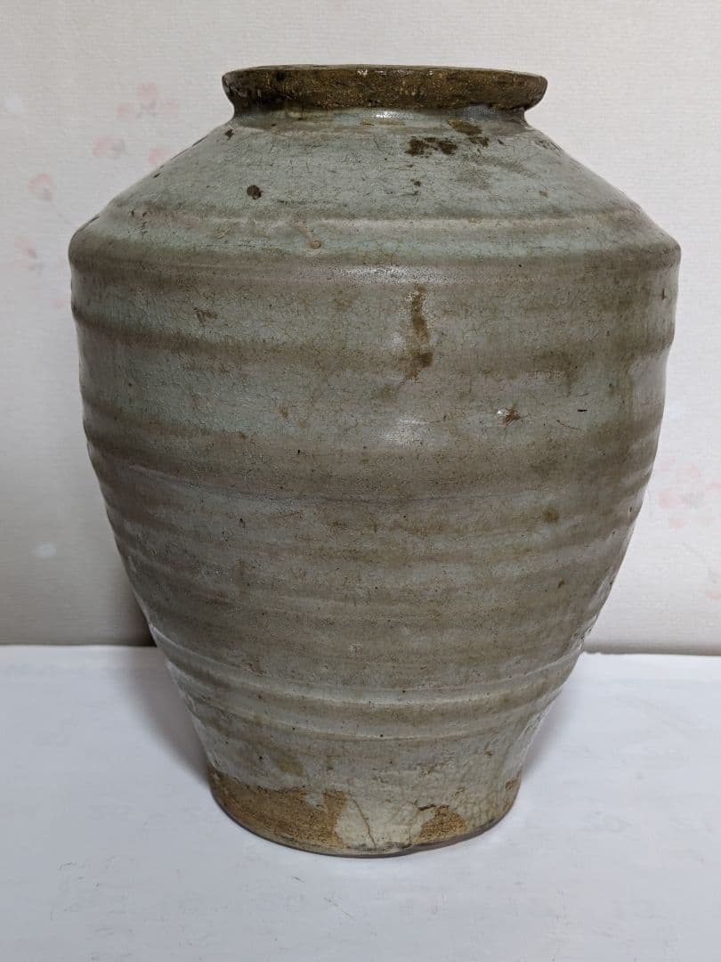 ♦中国陶磁 明時代末 胴継ぎ 壺 清時代花台 古玩 古美術品 朝鮮李朝 骨董品