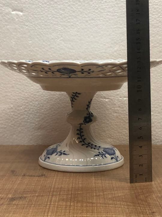 マイセン　ブルーオニオン　21cm 透かしプレート コンポート