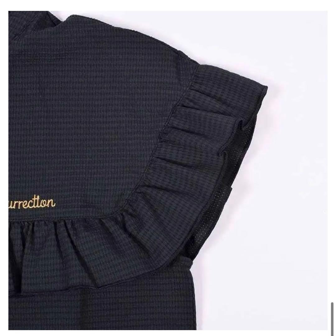 レザレクション新品【フリルブラウス ブラック】ゴルフレディーストップス