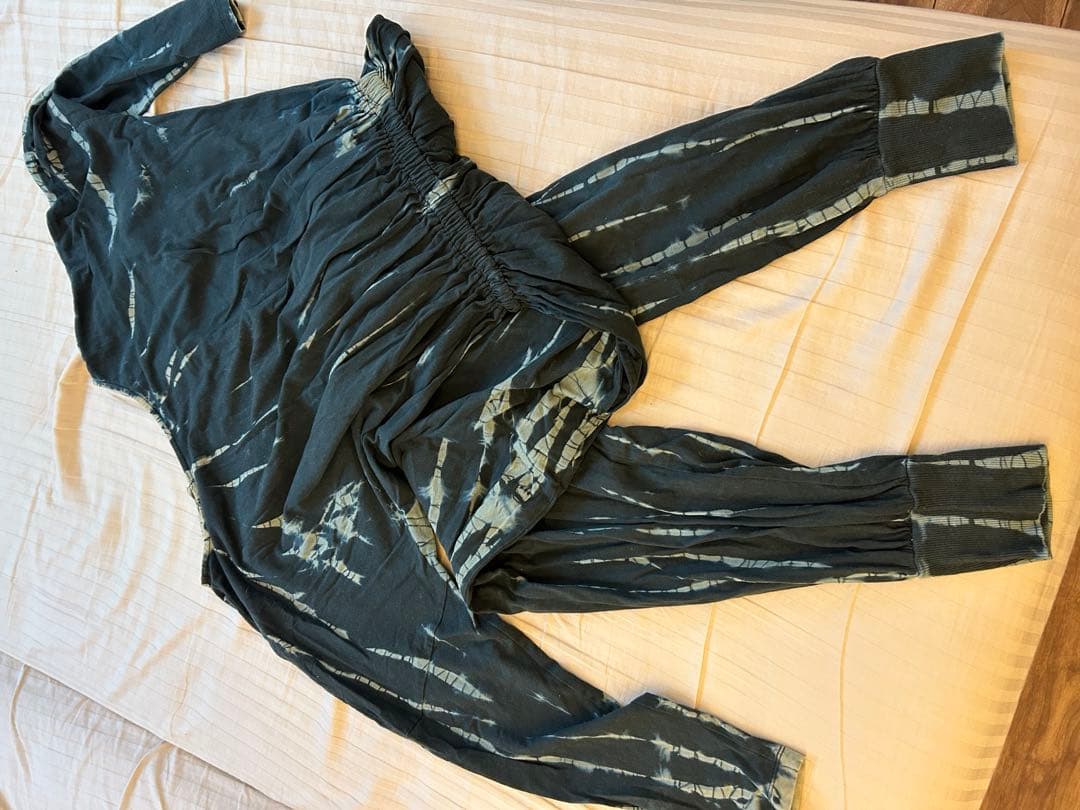 yinyangダークブルー タイダイ柄 ヨガウェア セットアップ