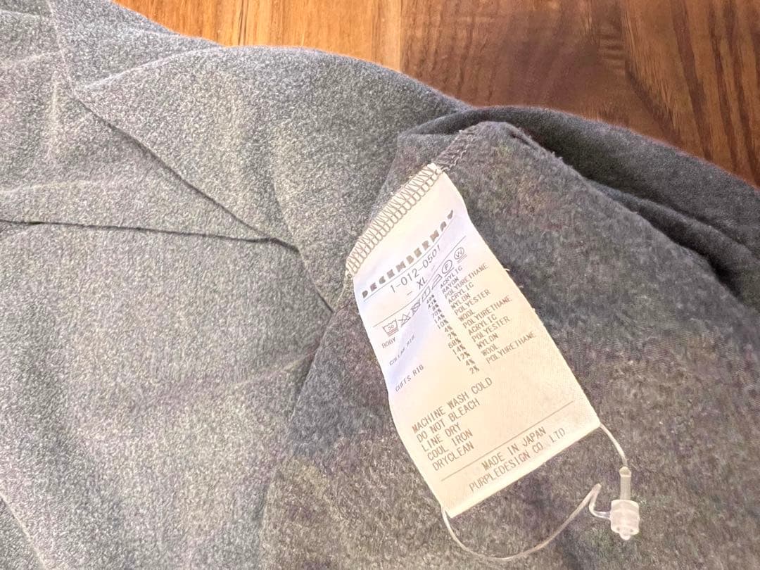 DECEMBERMAY 長袖シャツ XL グレー/レッド