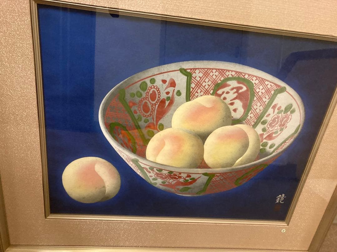 桃の絵　静物画