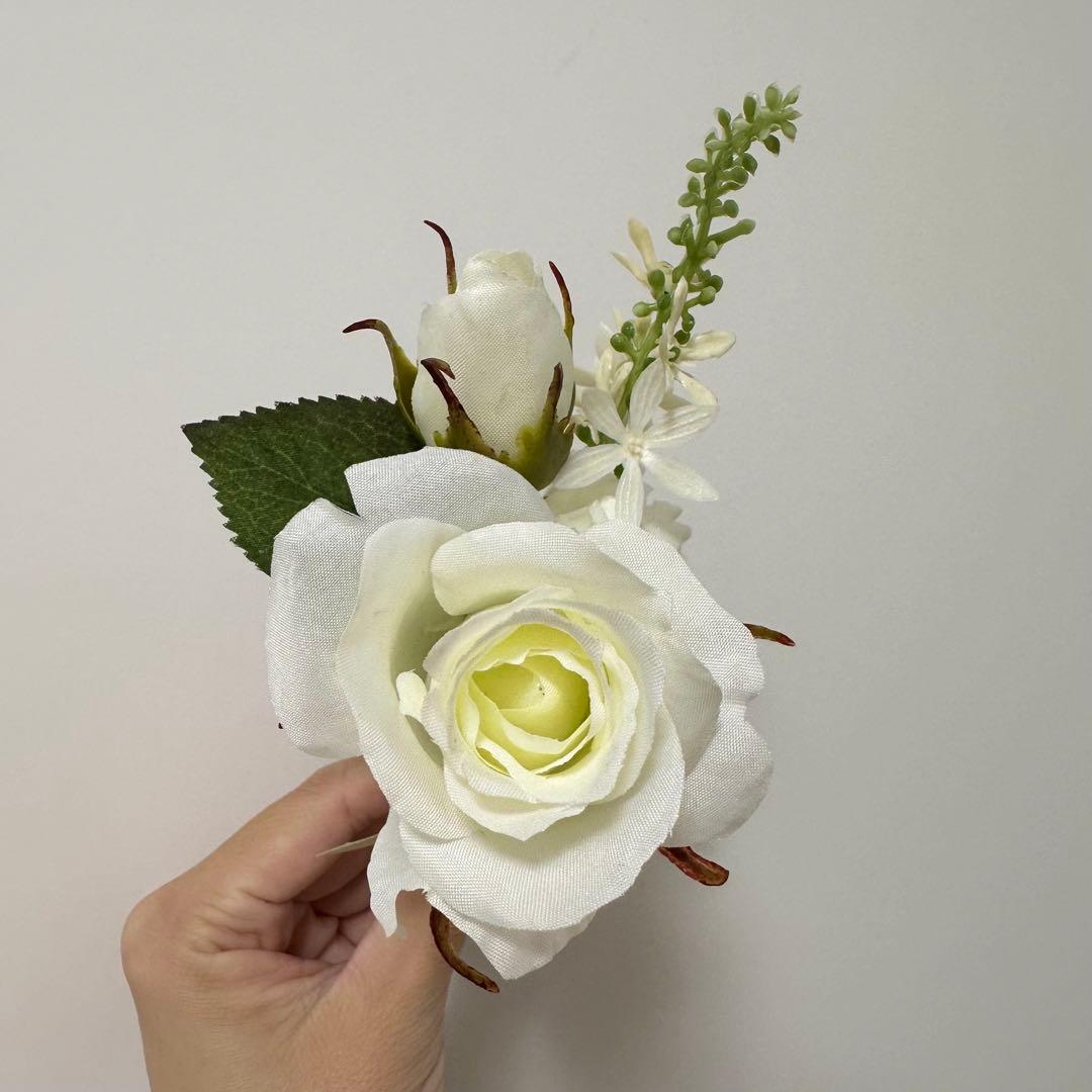 ウエディング　結婚式　挙式 アーティシャルフラワー　ブーケ ホワイト　グリーン