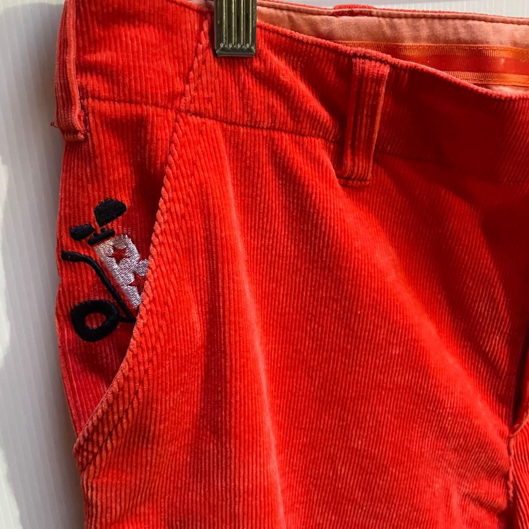 美品　BEAMS GOLF ビームスゴルフコーデュロイパンツ オレンジ　Lサイズ