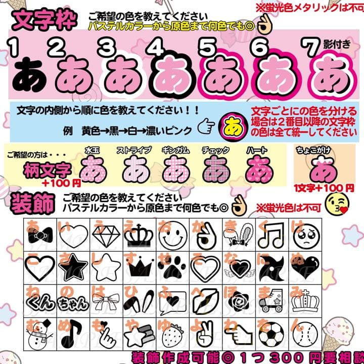 名前 ファンサ うちわ文字 オーダー 光沢紙シール 印刷♠︎紙厚しっかり