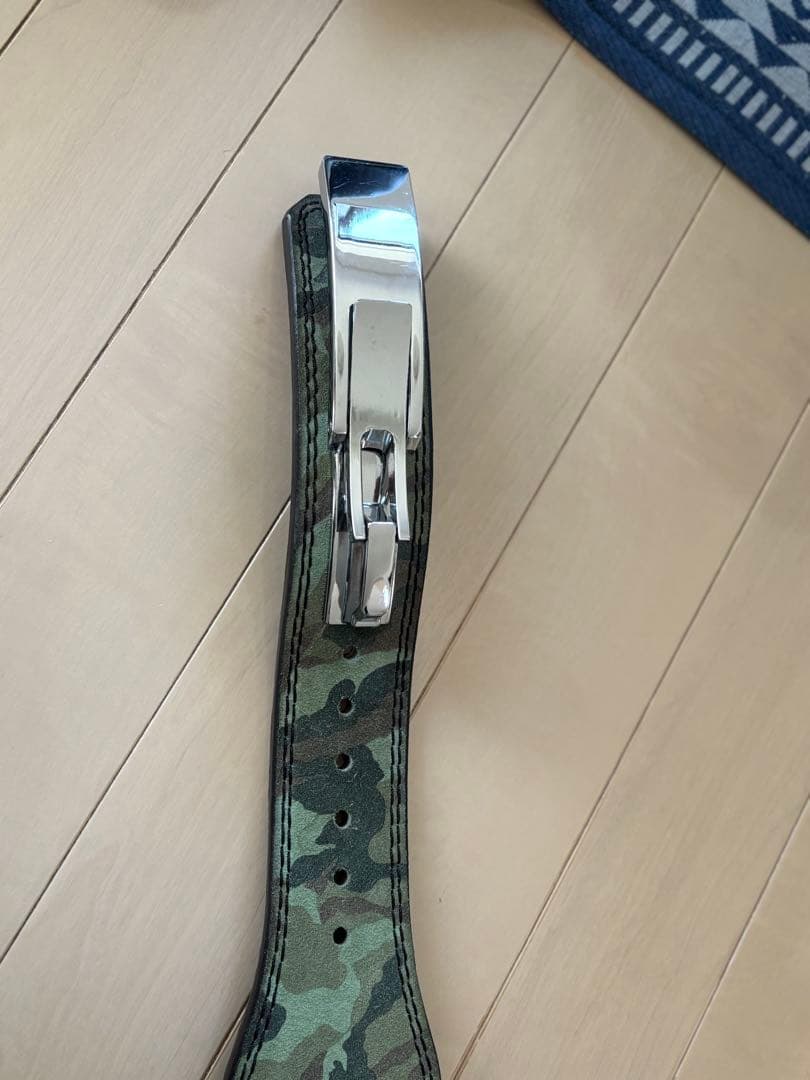 JURASSIC GEAR オリジナルレザーベルト グリーン迷彩 Mサイズ