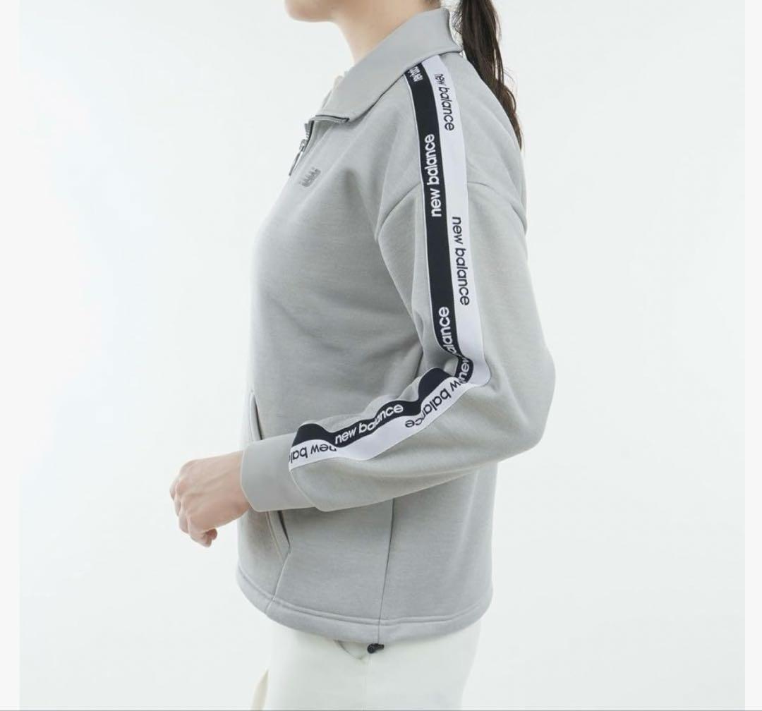 新品　New Balance レディース サイズ2 グレー　ハーフジップ　裏地付