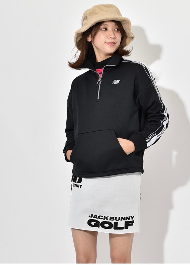 新品　New Balance レディース サイズ2 グレー　ハーフジップ　裏地付