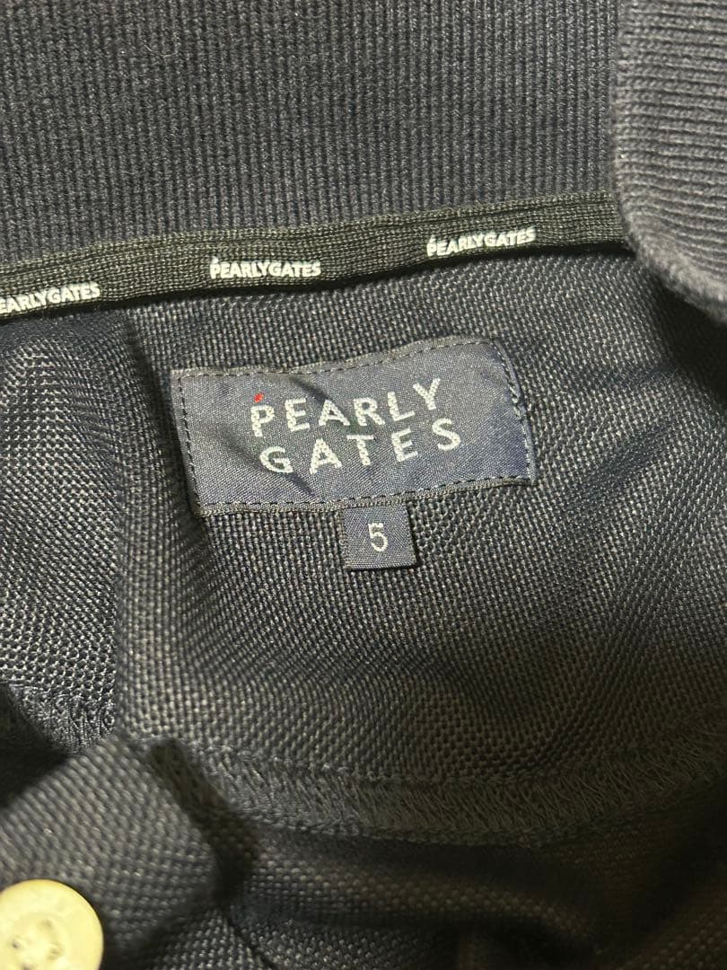 PEARLY GATES メンズポロシャツ ネイビー　サイズ5 ほぼ未使用品