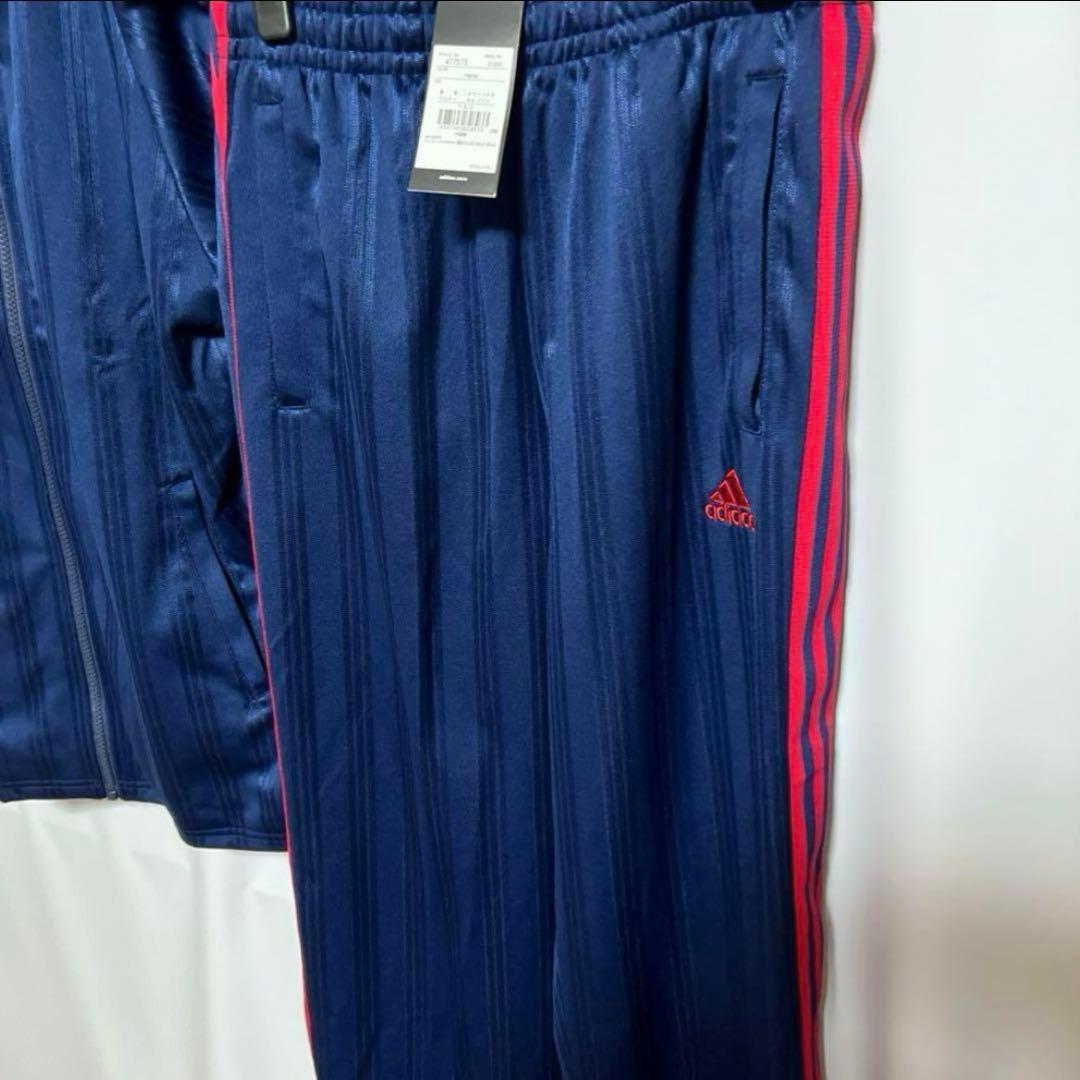 【新品未使用】adidas ジャージ上下セット 紺/赤ライン