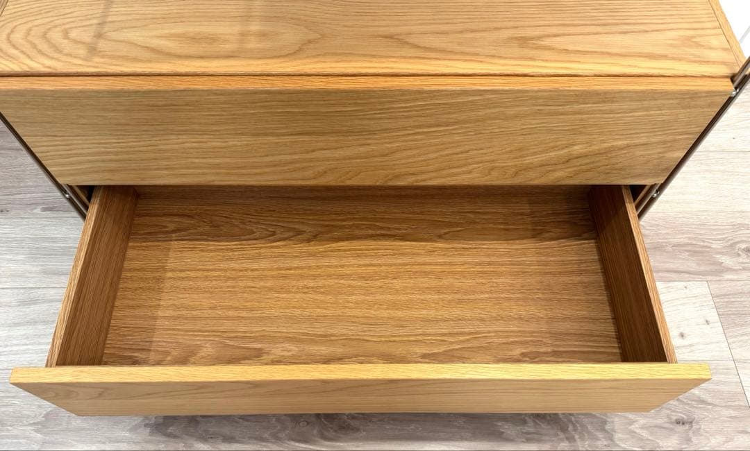 【美品】無印良品　ステンレスユニットシェルフ　引き出し付き