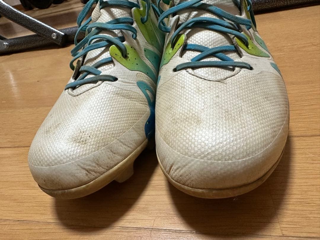adidas サッカーシューズ ホワイト/ブルー/グリーン