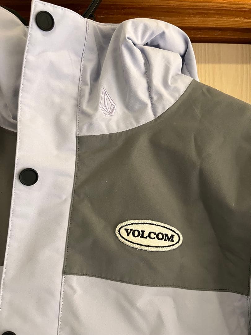 VOLCOM 子供用スノーボードウェア ジャケット12Y ライトパープル/グレー