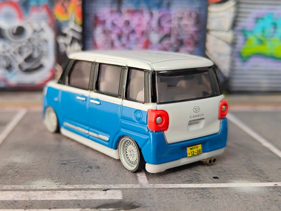 トミカ改造 ダイハツ ムーヴ キャンバス 全塗装☆深リムホットウィール