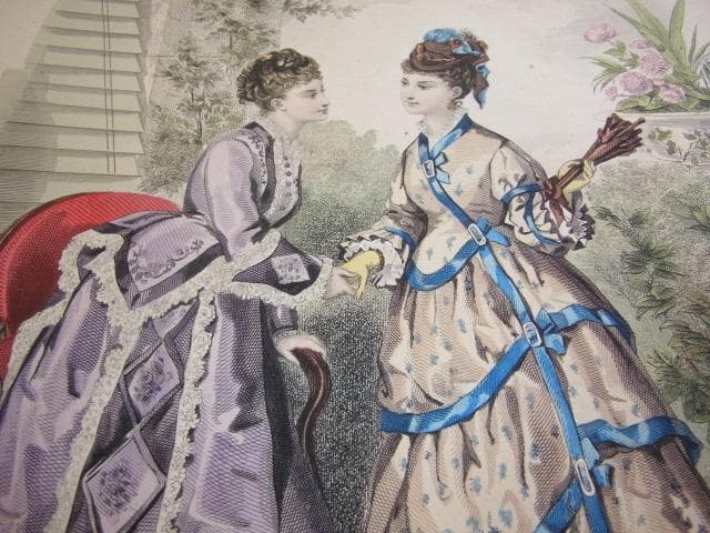 1874年銅版画◆フランス ファッション誌『ラ・モード・イリュストレ』No.24