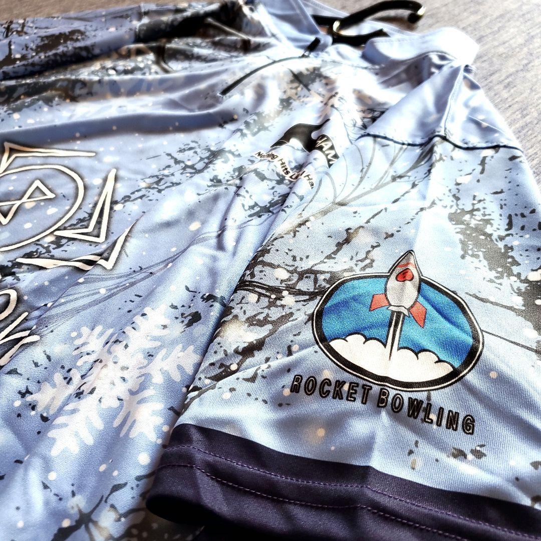 新品✨ブラックウィドー【日本サイズ3L】ブルー　蜘蛛　雪　ロゴ入り　ボウリング