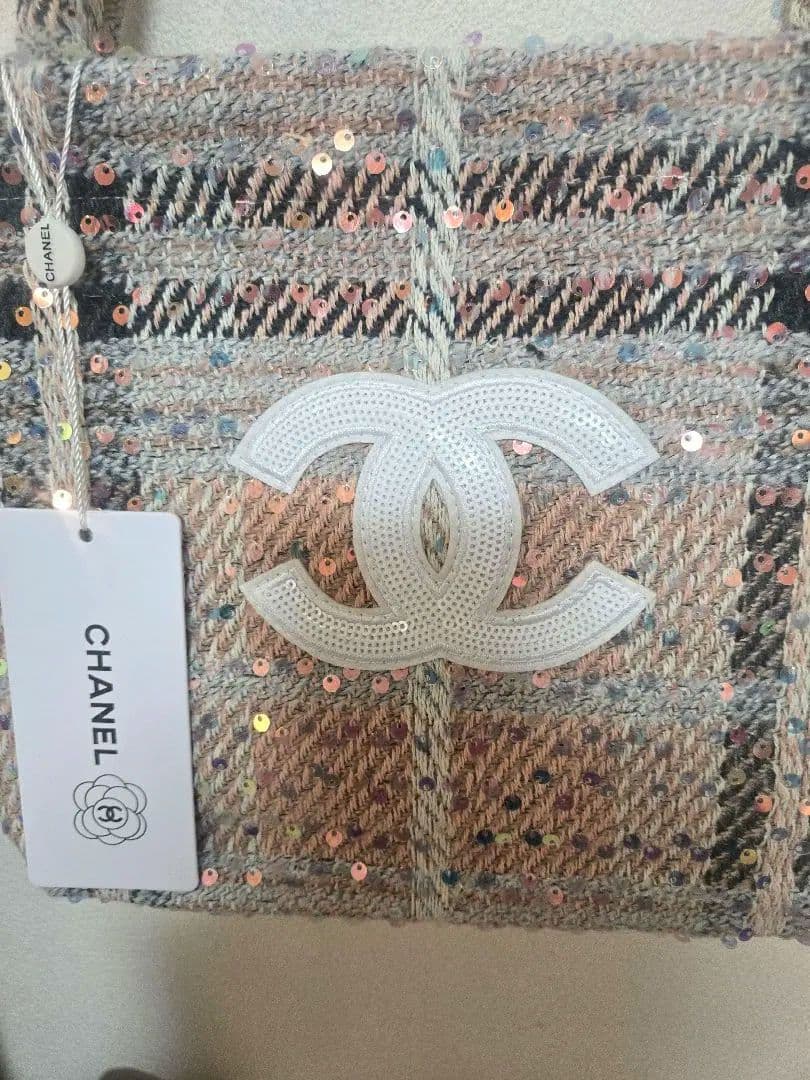 CHANEL ノベルティ トートバッグ ピンク ツイードチェックバッグ