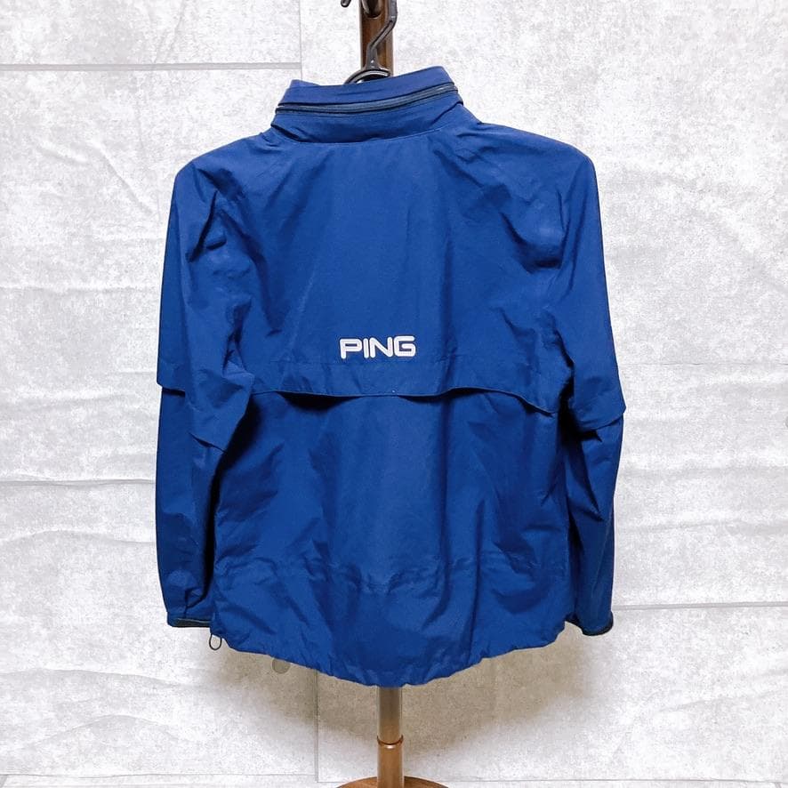 PING レディース レインウェア ジャケット Sサイズ ネイビー フード 美品