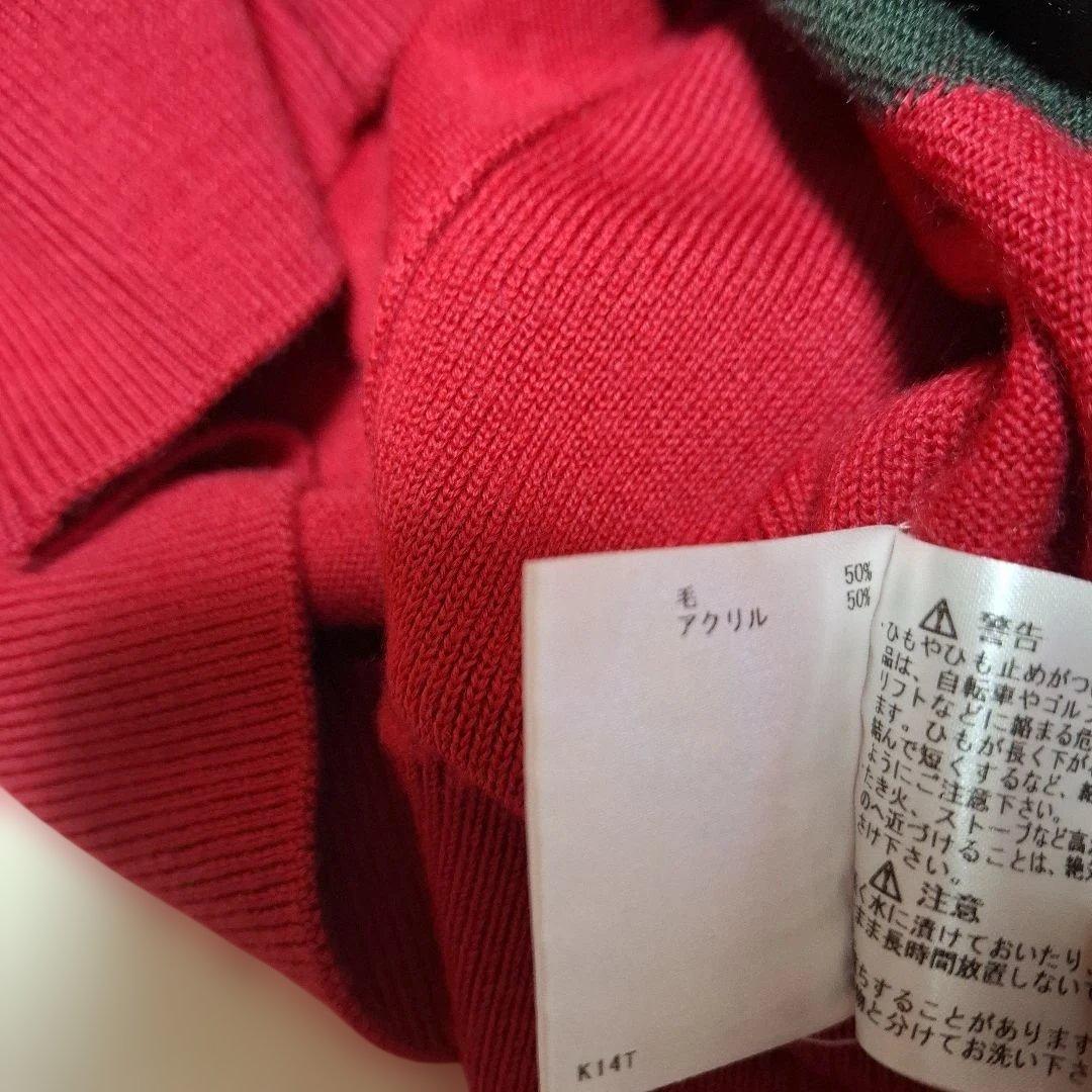 ★美品　ハーフジッブニット　ハイネック薄手ニット　マンシングウェア　アーガイル