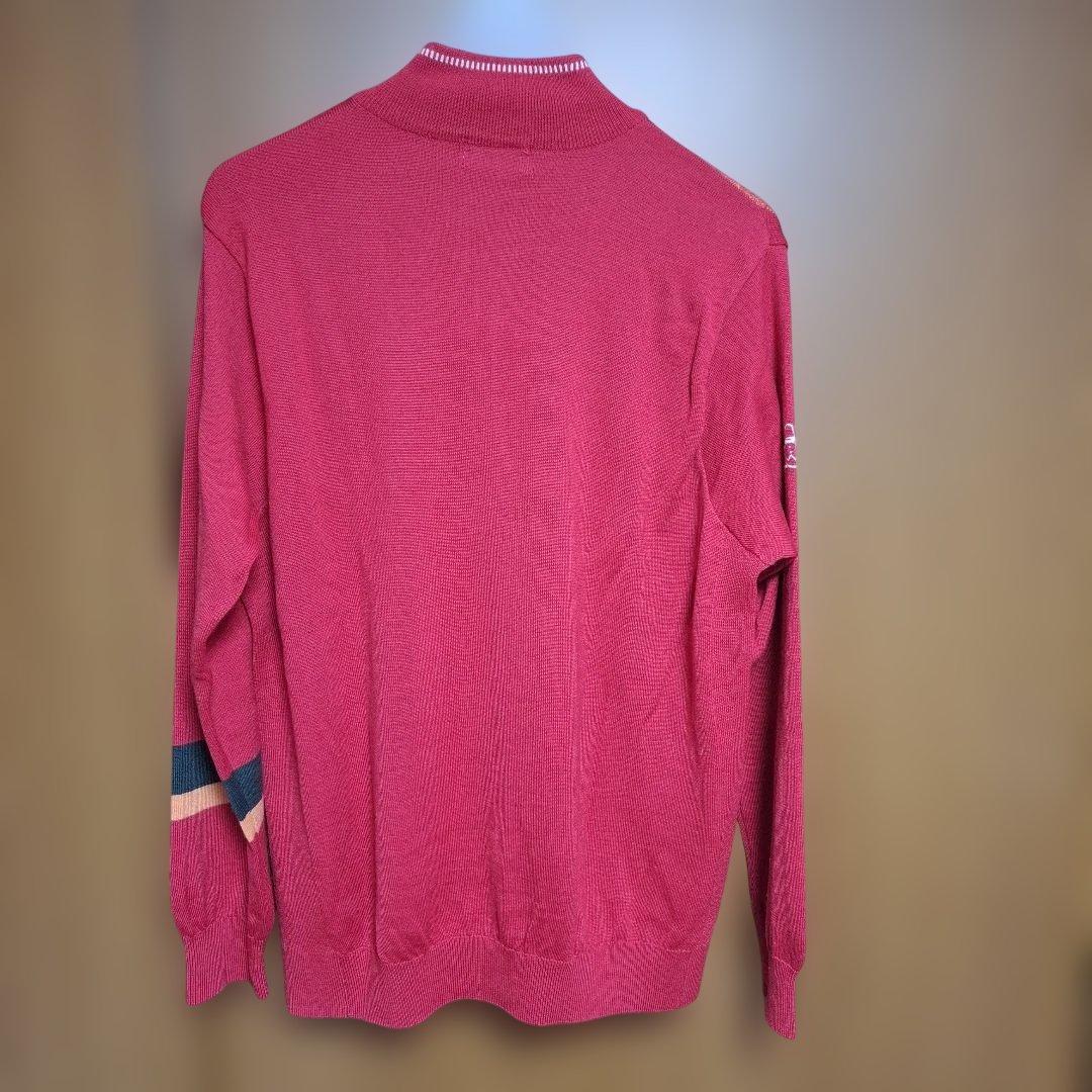 ★美品　ハーフジッブニット　ハイネック薄手ニット　マンシングウェア　アーガイル