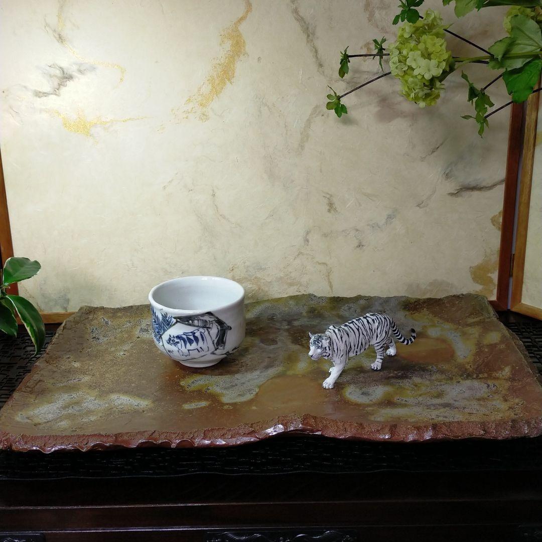 【和食器超大皿】備前焼　宝瓶堂　柴田絋造作　超特大角型盛り皿　飾り皿