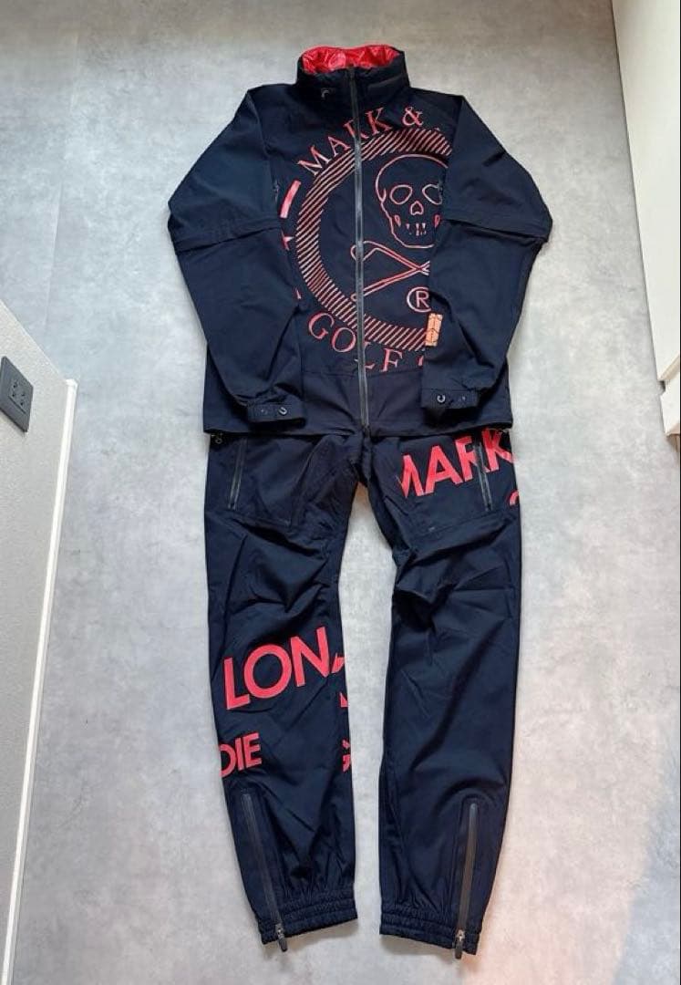 美品 ★ MARK&LONA セットアップ レインウェア パーカー パンツ 黒