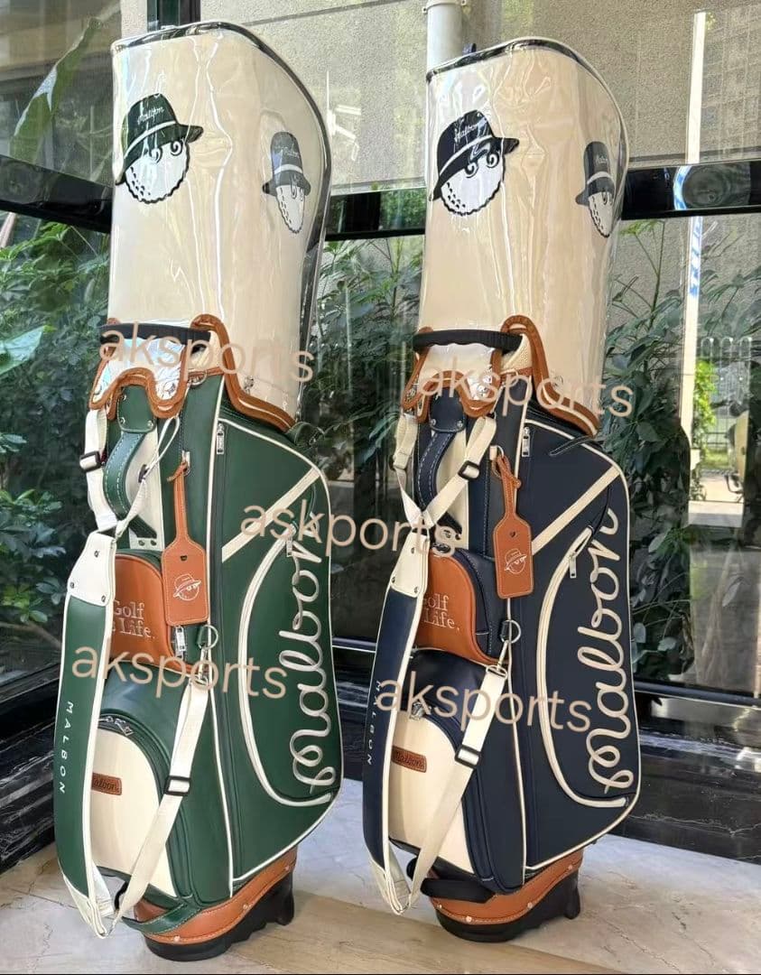 再入荷★マルボンゴルフ　キャディバッグ スタンドバッグ　グリーン/ホワイト