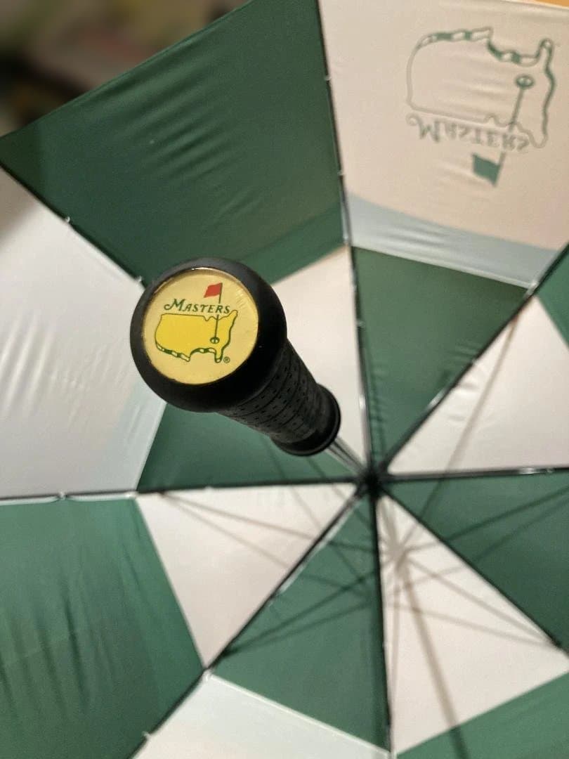 Masters ゴルフ用傘 大型緑白ストライプ