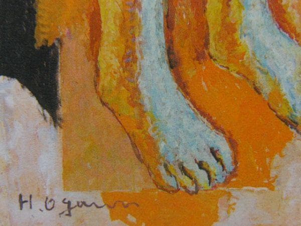 小川博史、『黒い雲』、希少画集より、状態良好、新品木製額・額装付