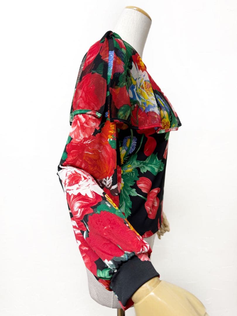 【Lサイズ】新品　JOAN社交ダンス 花柄デザインカットソー赤ｊ2101