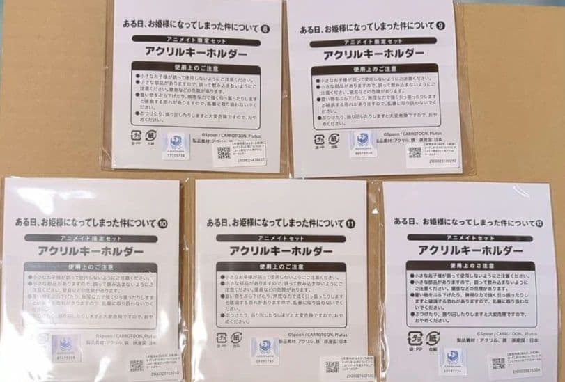 ある日、お姫様になってしまった件について　アクリルキーホルダー5種