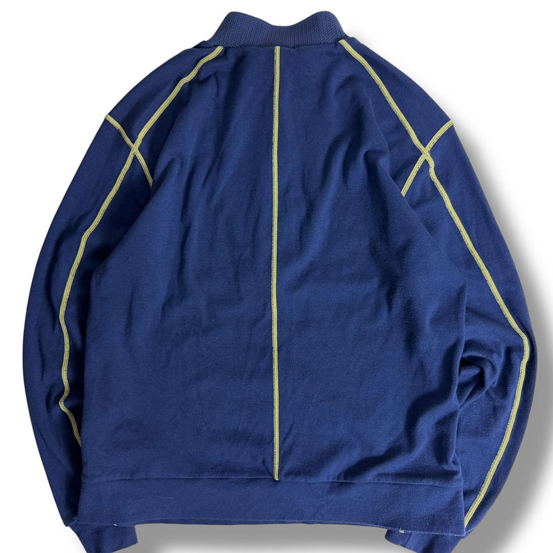 J6263 美品 マーク&ロナ 22SSハーフジップモックネックトップス 紺48