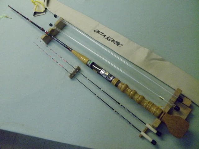 850★手作り（布袋竹）カセ筏竿【全長1５３㎝） 【大型の肘当て付き】太田工房★