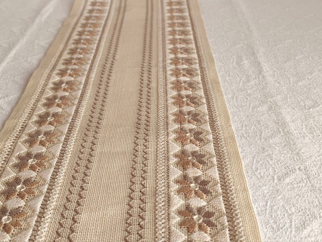 * vintage runner ❀ ベージュ ブラウン お花柄 ランナークロス