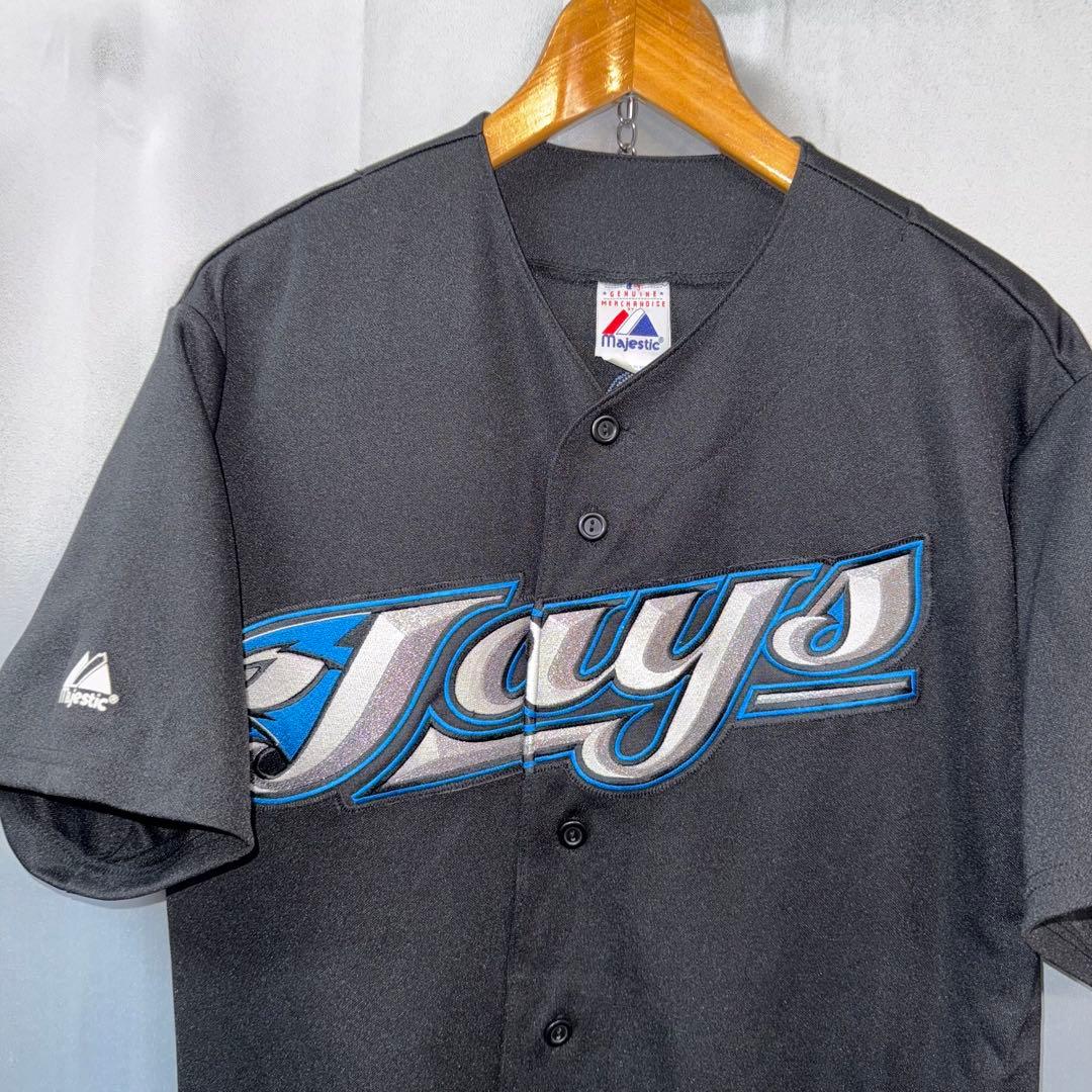 ブルージェイズ MLB OVERBAY L 黒 背番号入り ユニフォーム