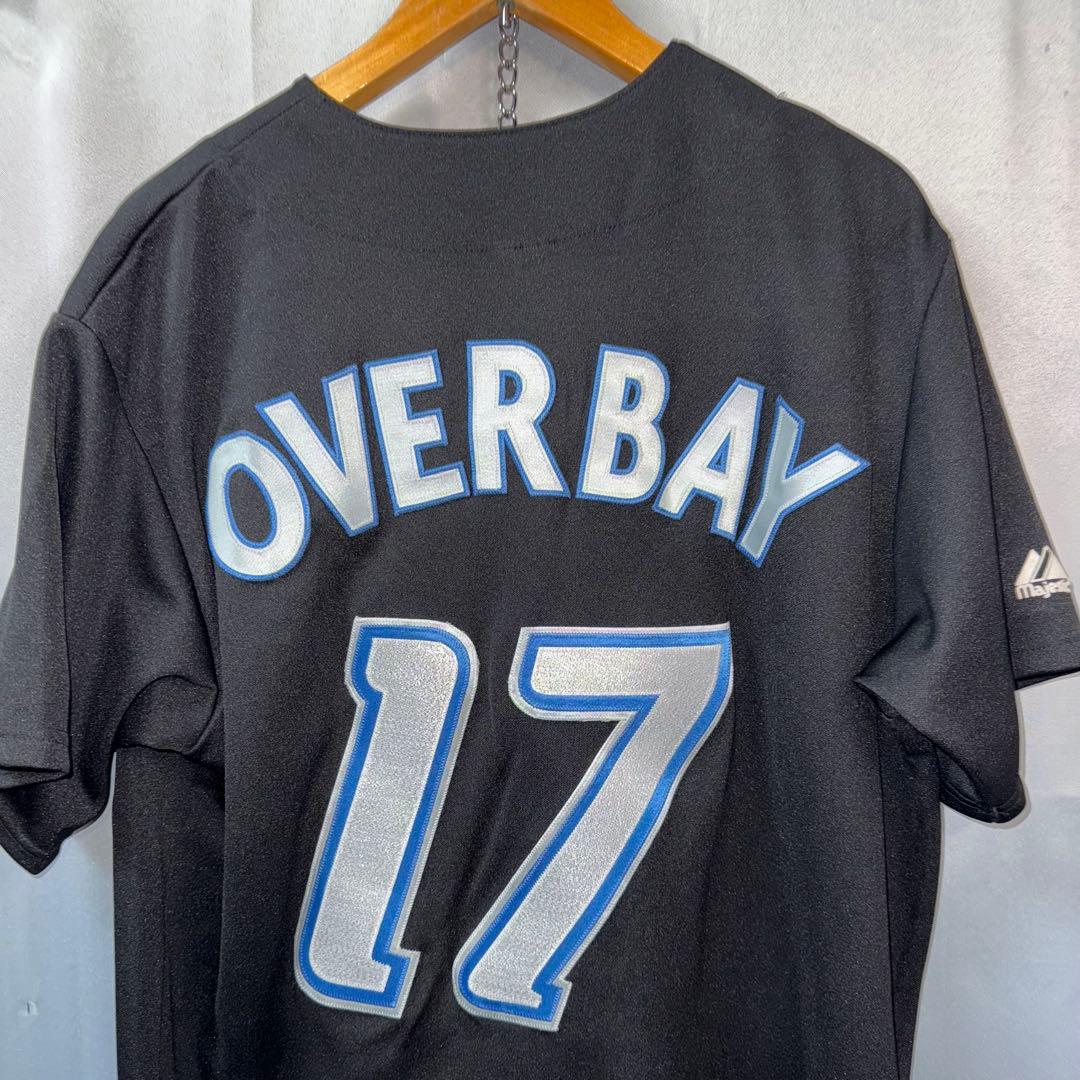 ブルージェイズ MLB OVERBAY L 黒 背番号入り ユニフォーム