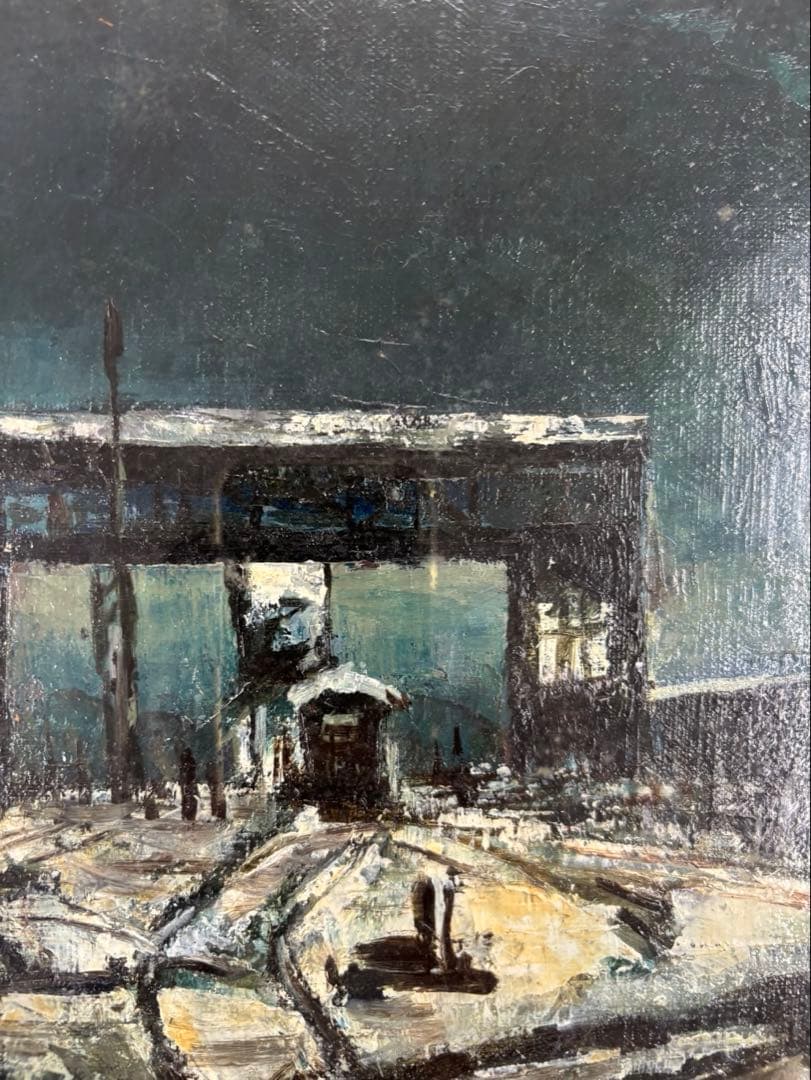 風景 油彩画 フレーム付き