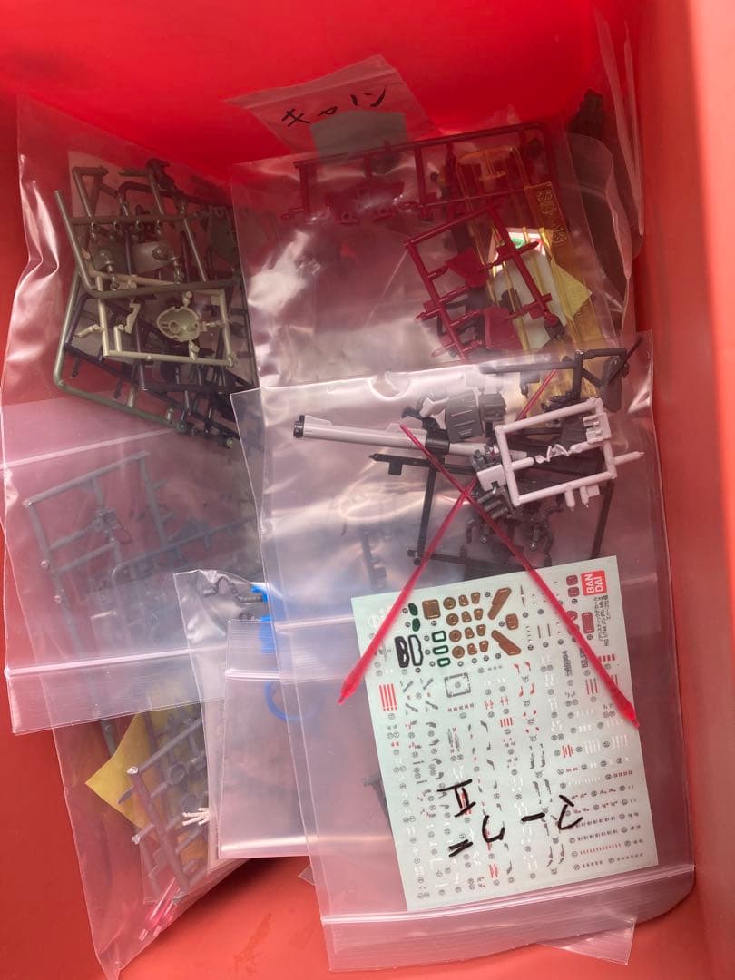 ガンプラHG.RG素組み墨入れトップコート全28種武器類全て保管、説明書ファイル
