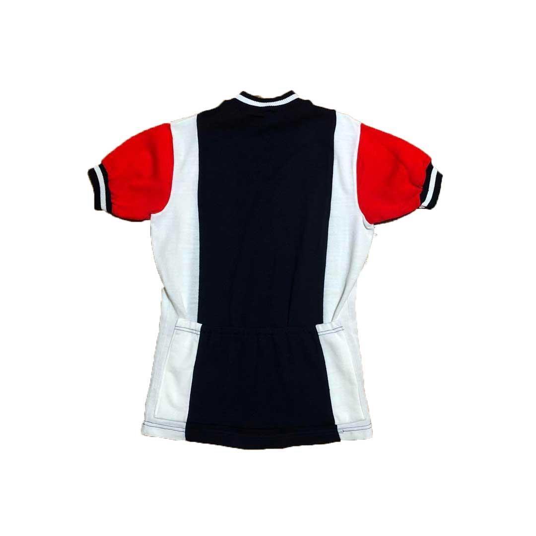 70〜80s フランス製 crylor サイクリング ニット シャツ 紺 白 赤